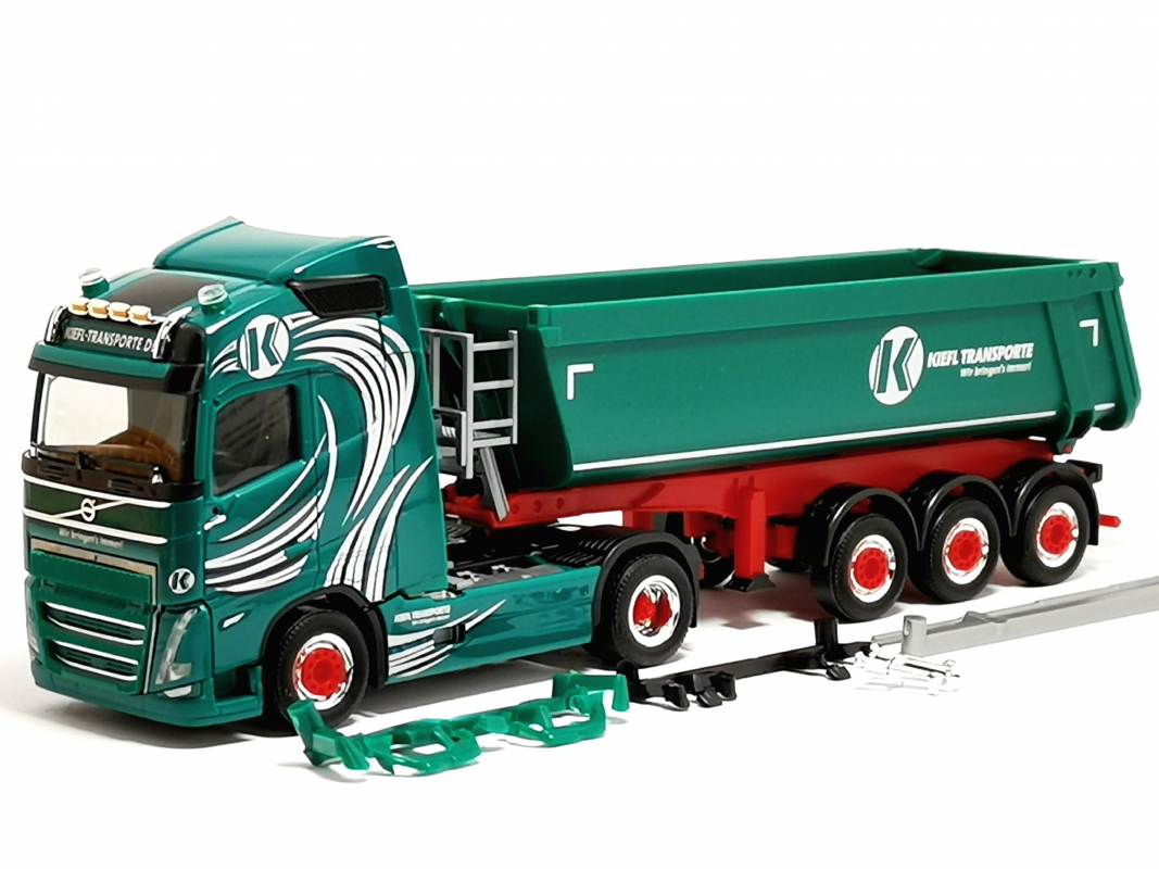 318525 Volvo FH GL 2020 Kipp-Sattelzug "Kiefl Transport" Herpa - SALE
