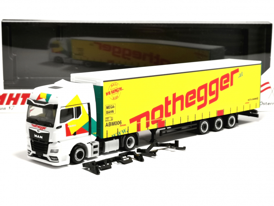 MAN TGX GX Lowliner Gardinenplanen Sattelzug "Nothegger" Herpa