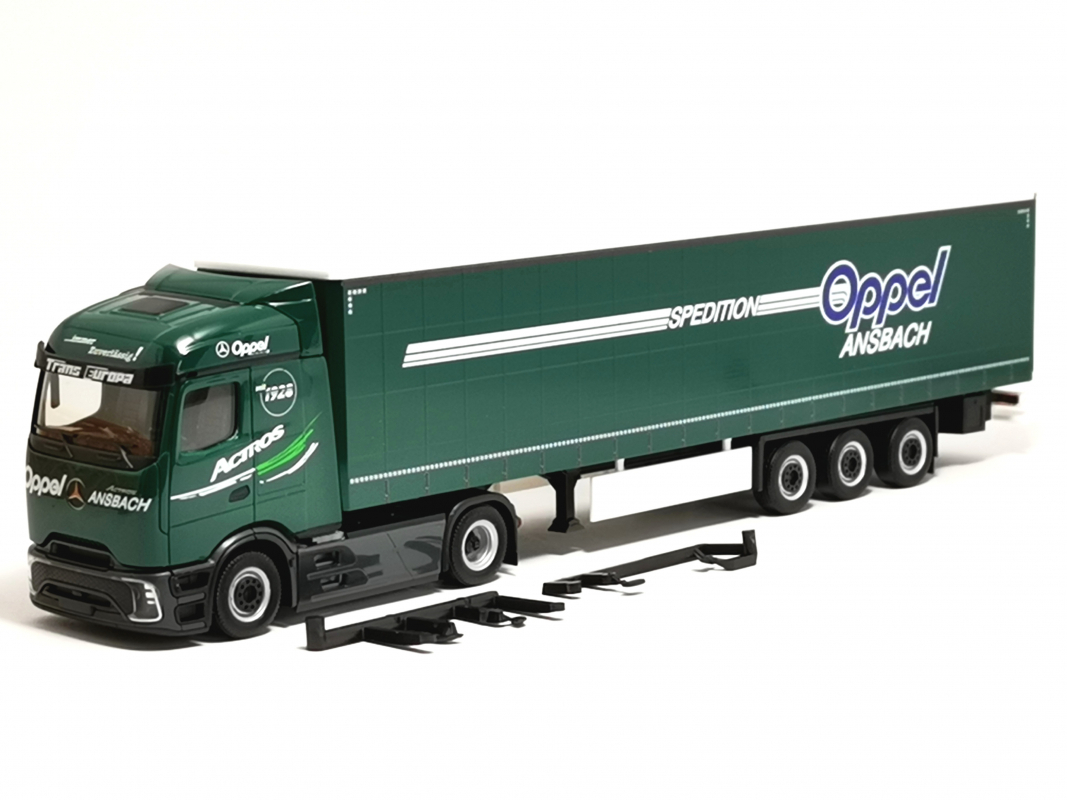 319072 Mb Actros Procabin Streamspace Gardinenplanen-Sattelzug "Oppel Ansbach" Herpa