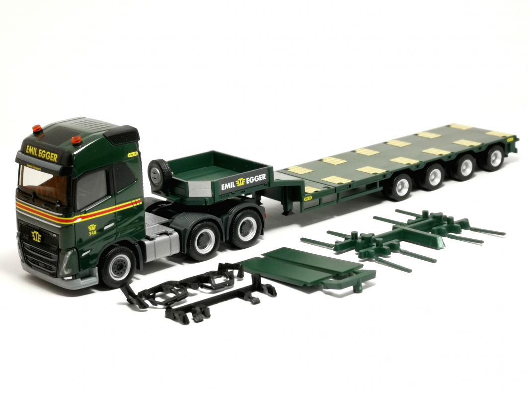 318853 Volvo FH GL 2020 Semitieflade-Sattelzug "Emil Egger" Herpa - SALE