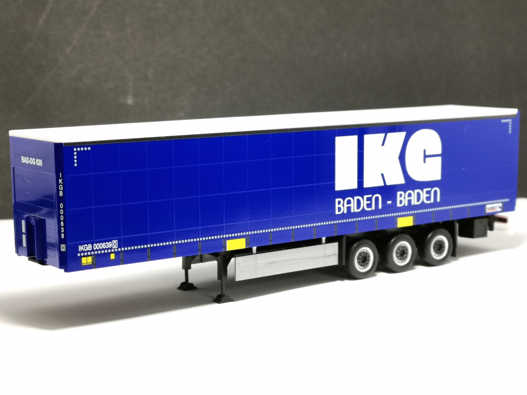 Gardinenplanen Auflieger "IKG", blau Herpa