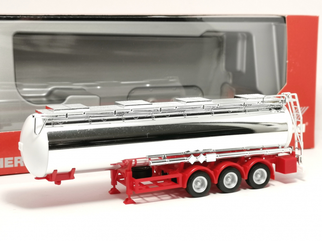 076456-002 Chemiechromtankauflieger Feldbinder, 32m rot Herpa Restbestand