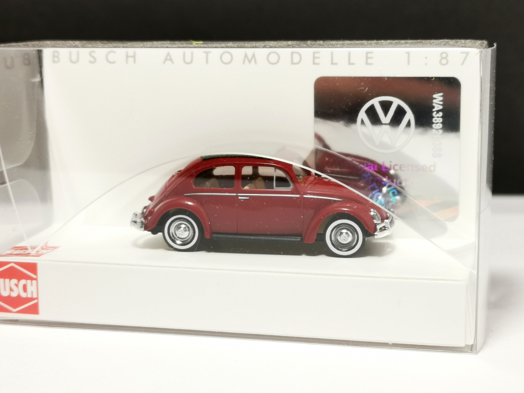 52991 VW Käfer/Ovalfen. Exportversion Weinrot BUSCH