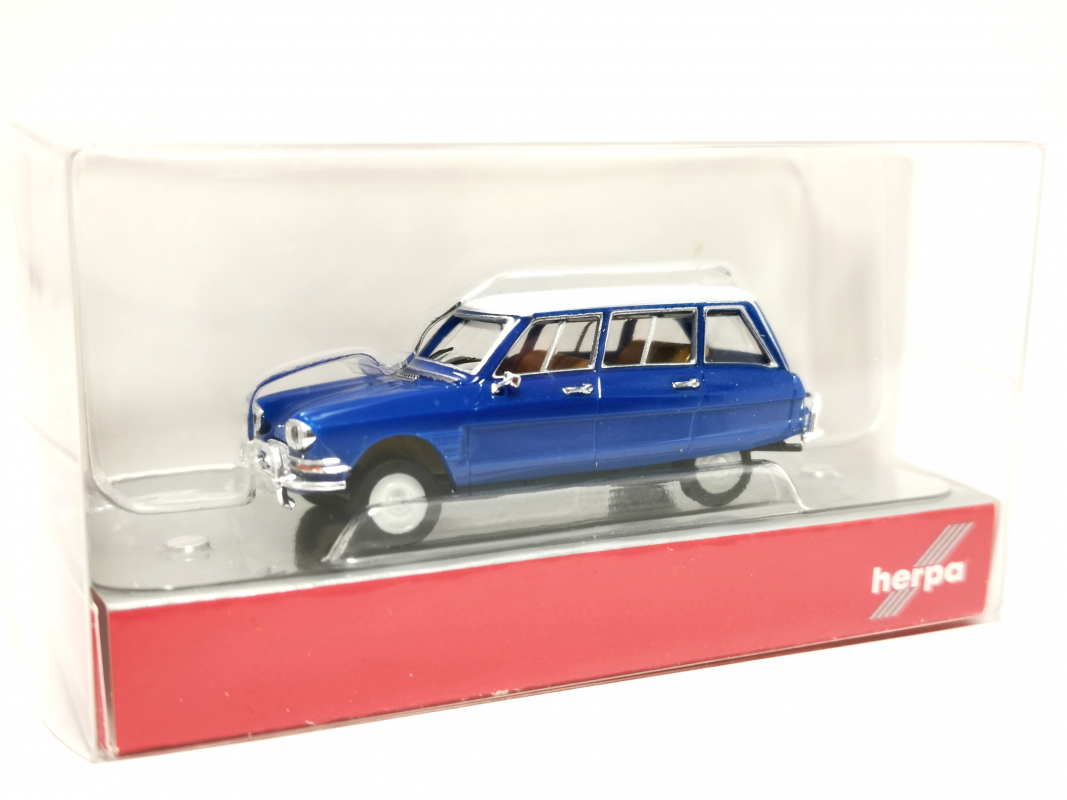 038959-002 Citroen AMI 6 Break, enzianblau/Dach weiß Herpa