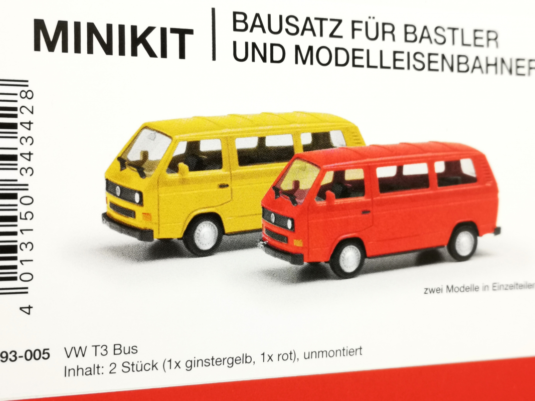 013093-005 Volkswagen (VW) T3 Bus ginstergelb und feuerrot, 2 Stück Herpa