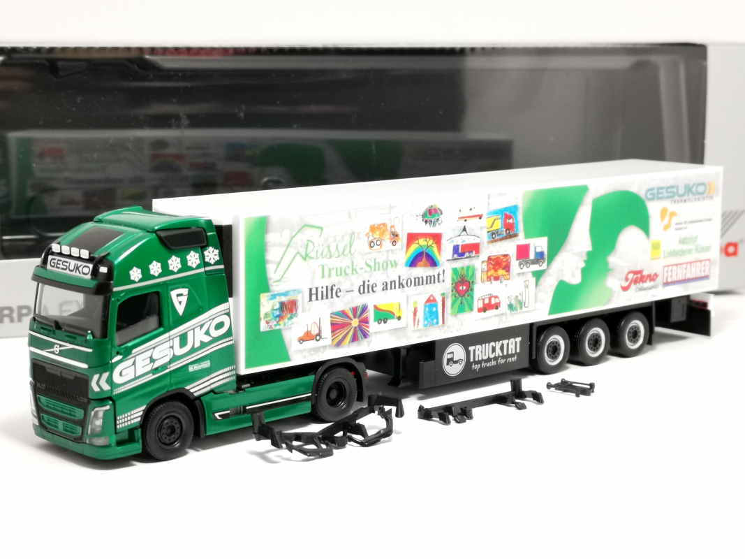 911221 Volvo FH GL. XL Kühlkoffer Sattelzug "Gesuko - Rüssel Truck-Show" Herpa