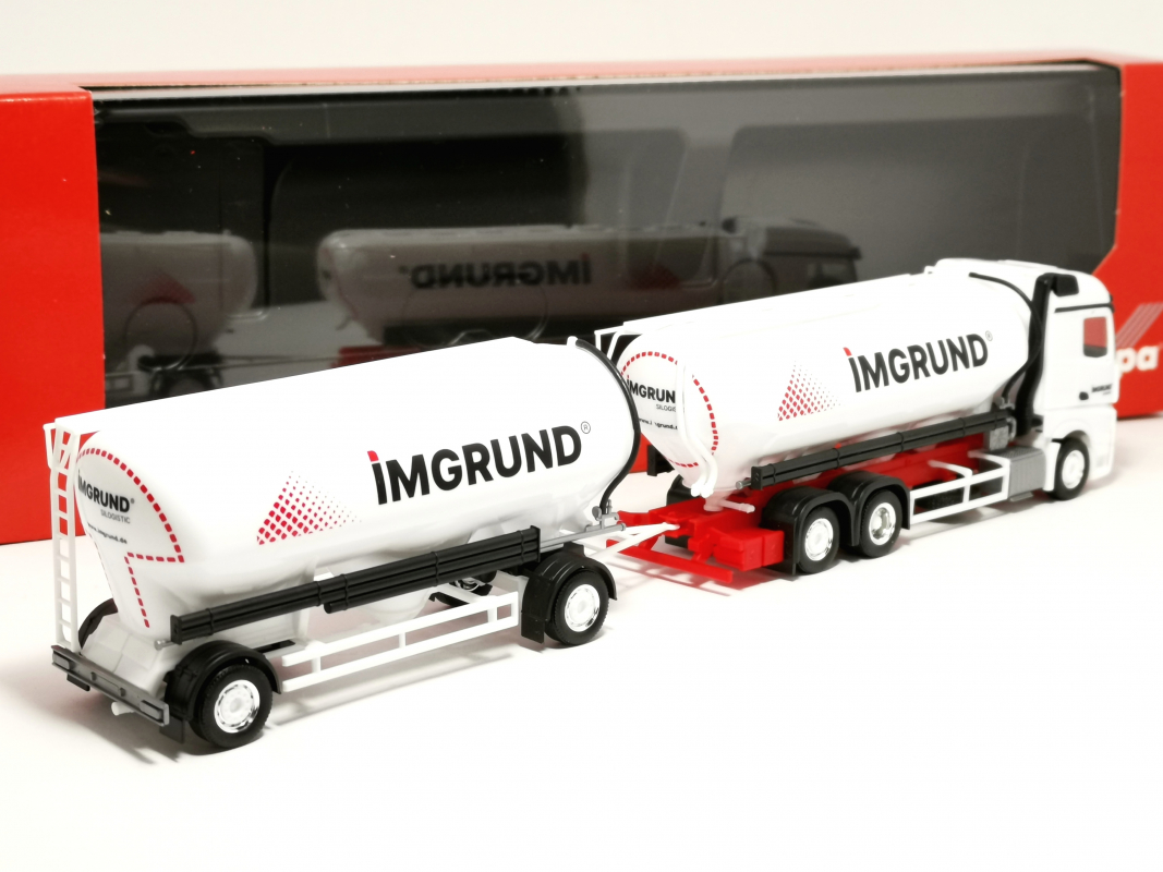 319157 Mercedes-Benz Actros Streamspace Eutersilo-Hängerzug "Imgrund" Herpa