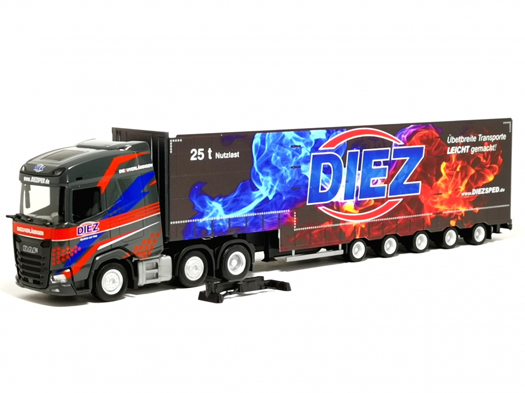 319263 DAF XG+ Volumengardinenplanen-Sattelzug "Diez" Herpa