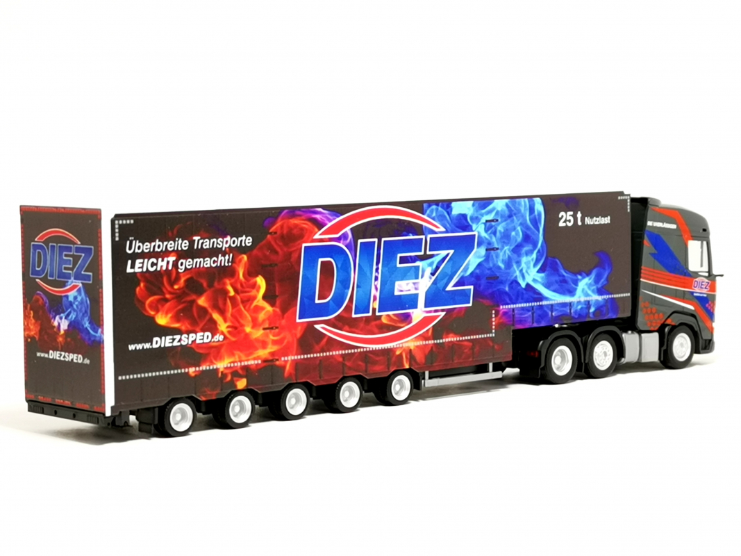 319263 DAF XG+ Volumengardinenplanen-Sattelzug "Diez" Herpa
