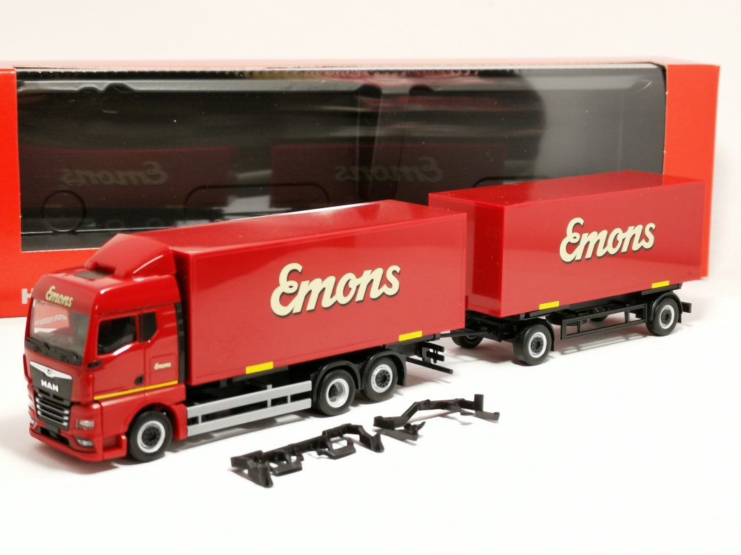 319294 MAN TGX GM Wechselkoffer-Hängerzug "Emons" Herpa