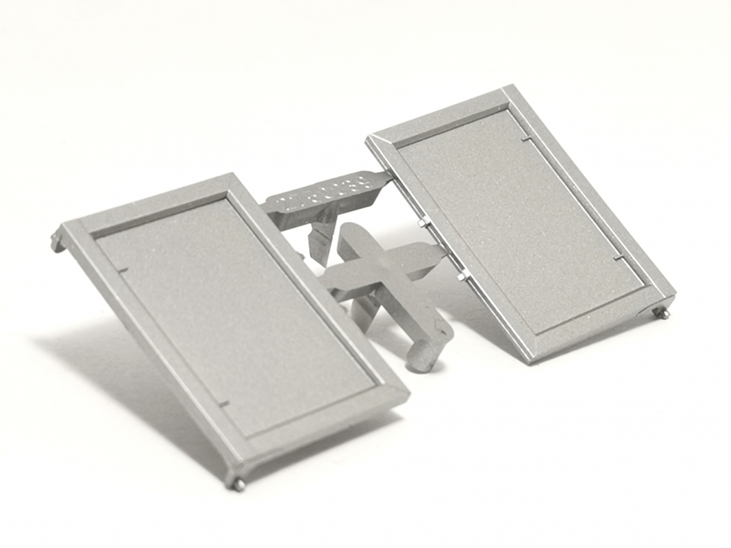2x Heckklappe für Meiler Kippmulde, silber ** Herpa C191