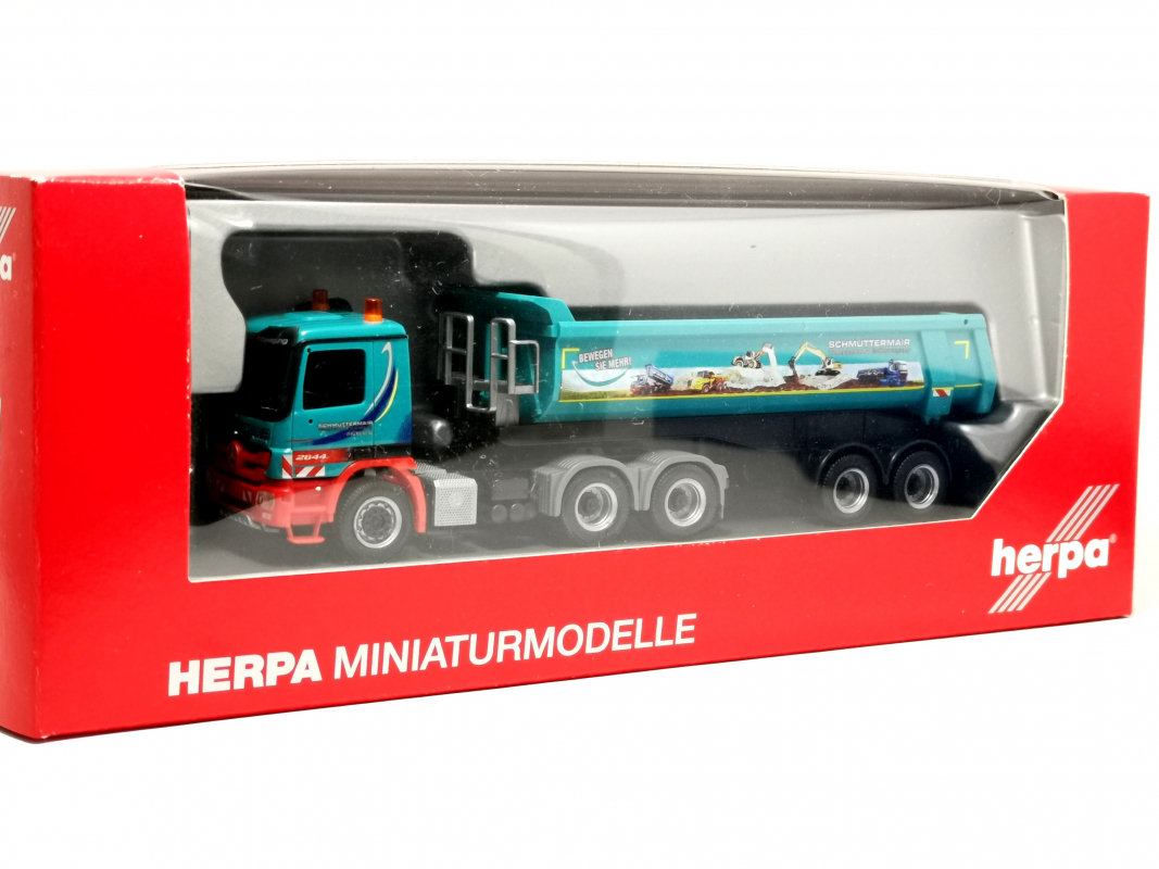 302487 Mercedes-Benz Actros M Rundmulden-Sattelzug "Schmuttermair" Herpa