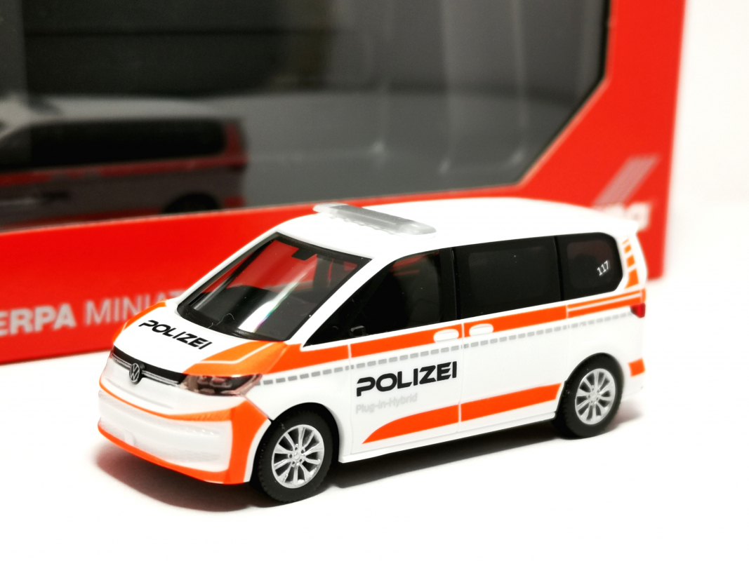 098496 Volkswagen (VW) Multivan "Polizei Schweiz" Herpa