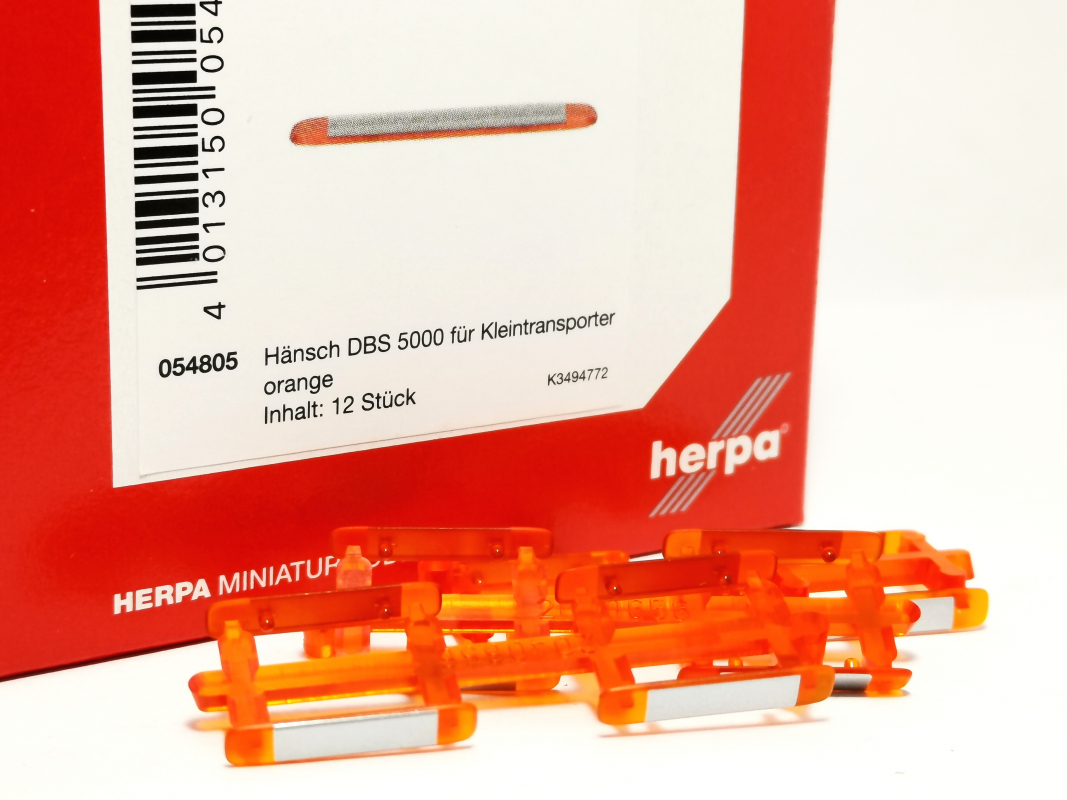 054805 Hänsch DBS 5000 für Kleintransporter, orangetransparent (12 Stück) Herpa