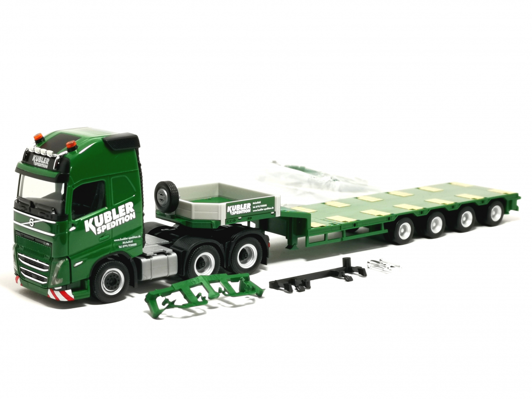 319492 Volvo FH GL XL 2020 Semitieflade-Sattelzug "Kübler" Herpa