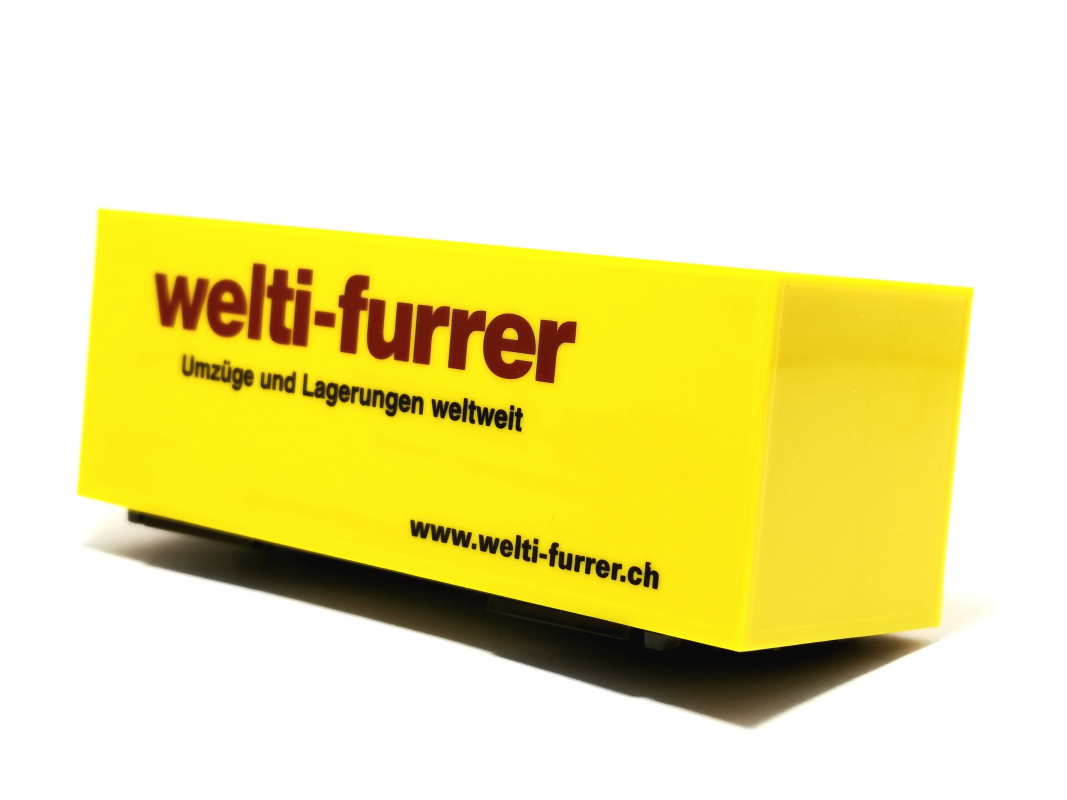 7,45m Koffer Aufbau für Lkw "wlti-furrer" Herpa
