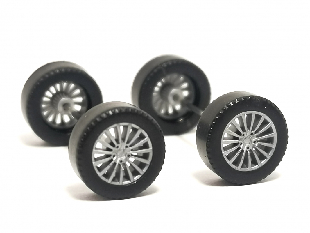 2x Radsatz für T6, dunkel silber Herpa C204