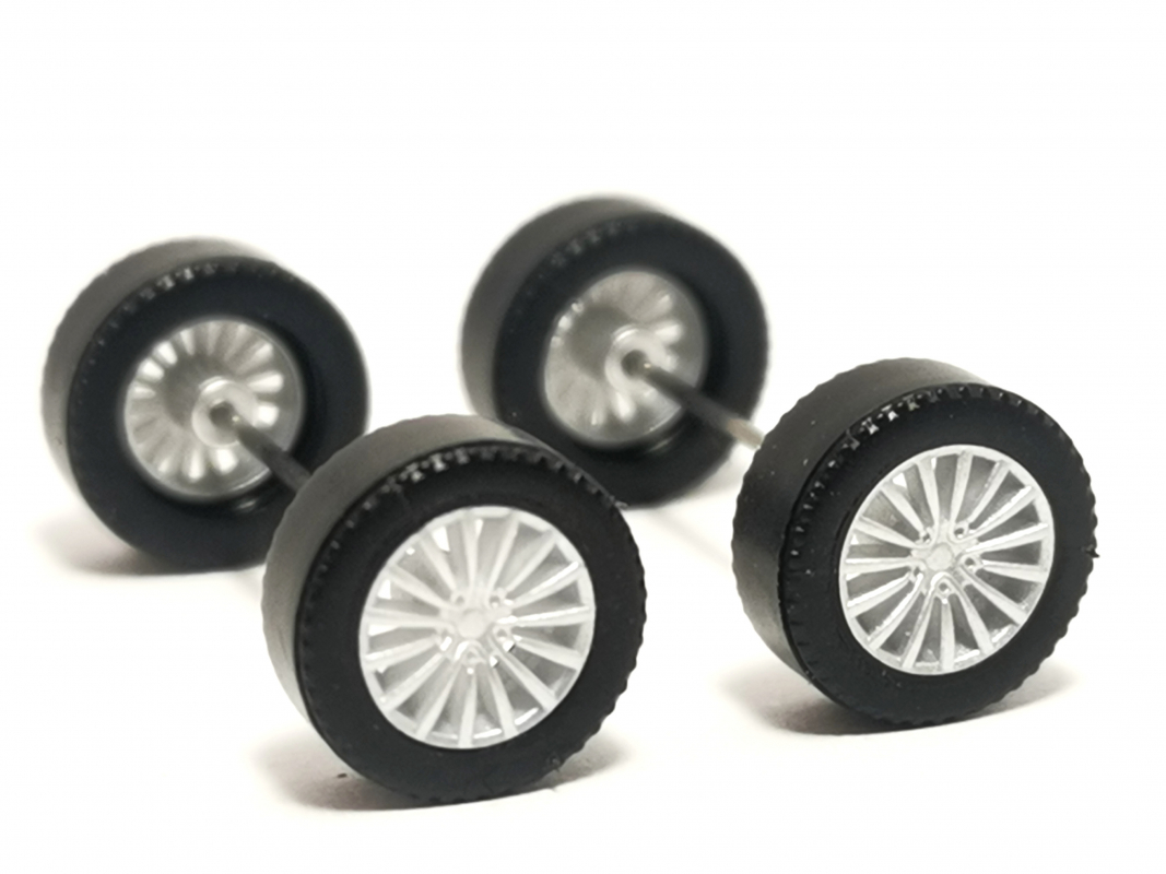 2x Radsatz für T6, hell silber Herpa C205