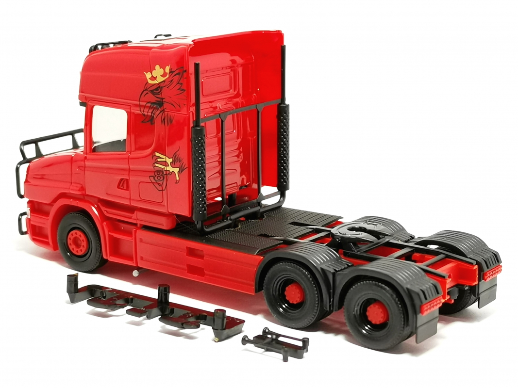 319423 Scania Hauber 04 Topline Zugmaschine 3achs (6x4), rot Herpa