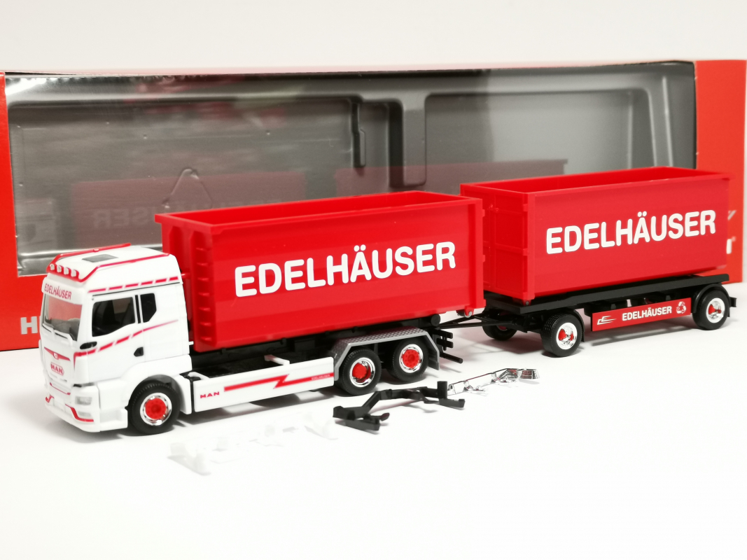 319317 MAN TGS TM Abrollmulden-Hängerzug "Edelhäuser" Herpa