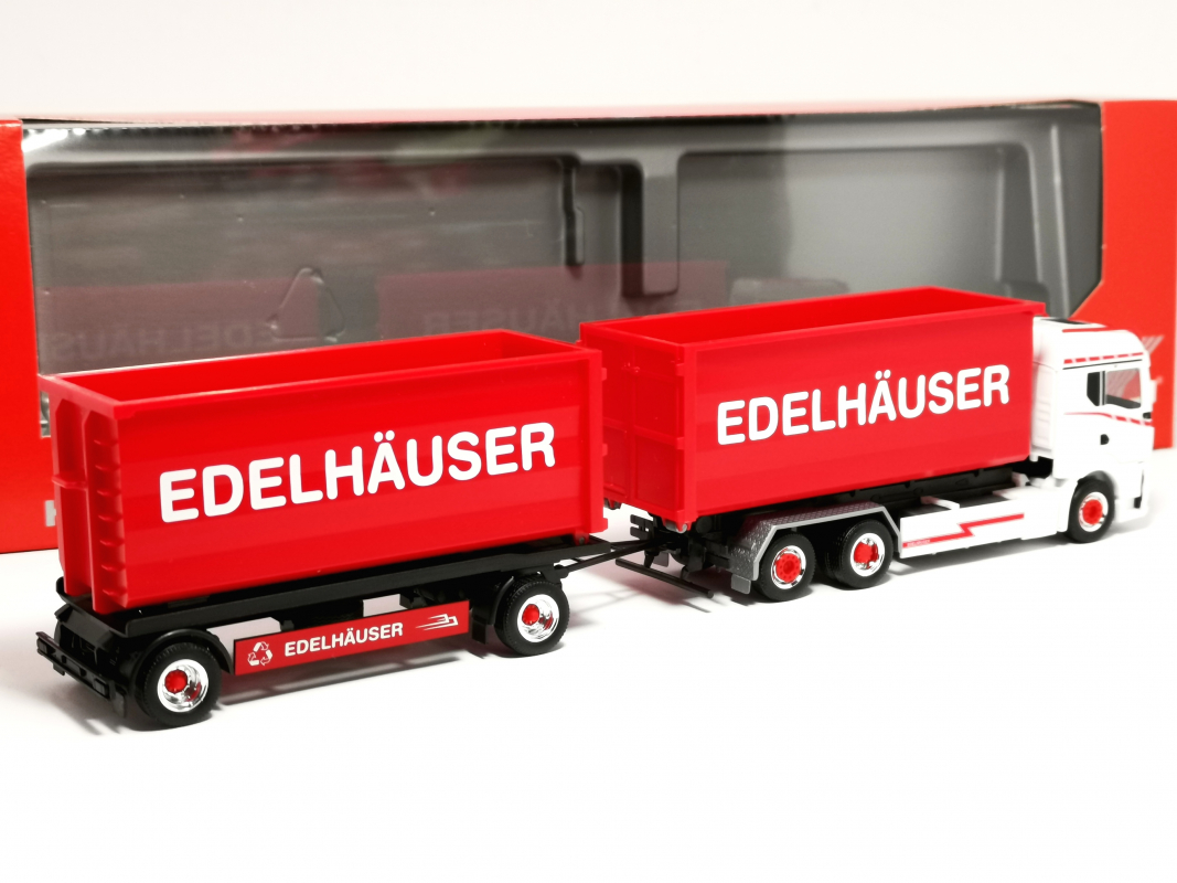 319317 MAN TGS TM Abrollmulden-Hängerzug "Edelhäuser" Herpa