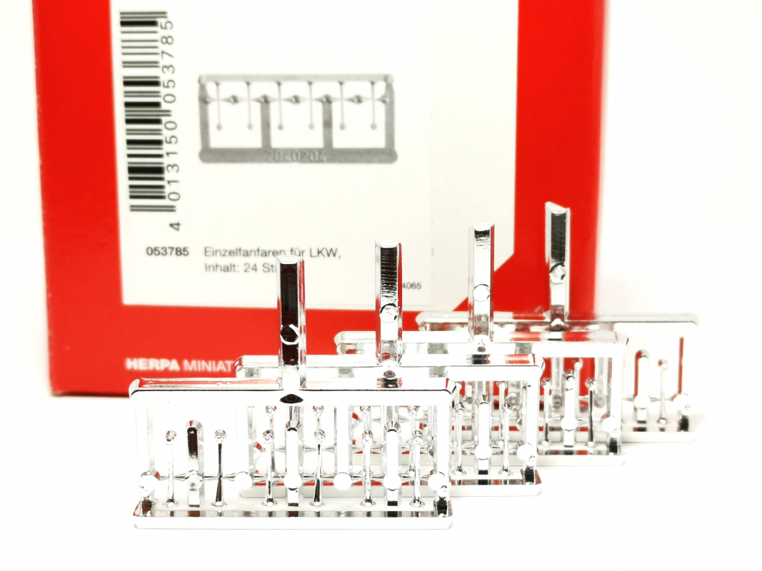 053785 LKW Einzelfanfaren, chrom 24 Stück Herpa