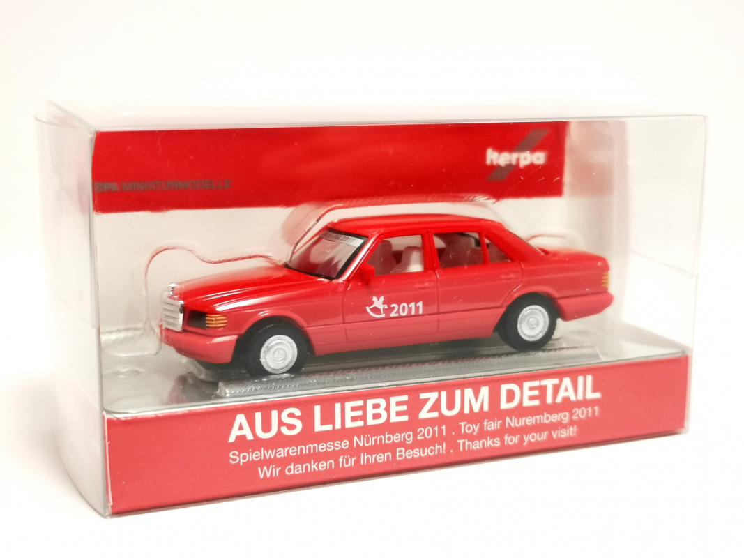 Mercedes-Benz 500 SEL 28.Spielwarenmesse, rot Herpa