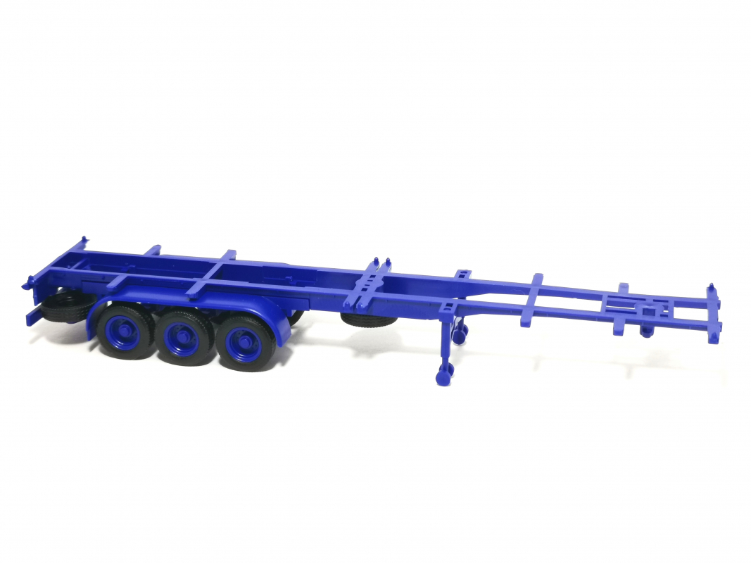 Auflieger Unterbau für Container/Koffer, dunkelblau Herpa 736