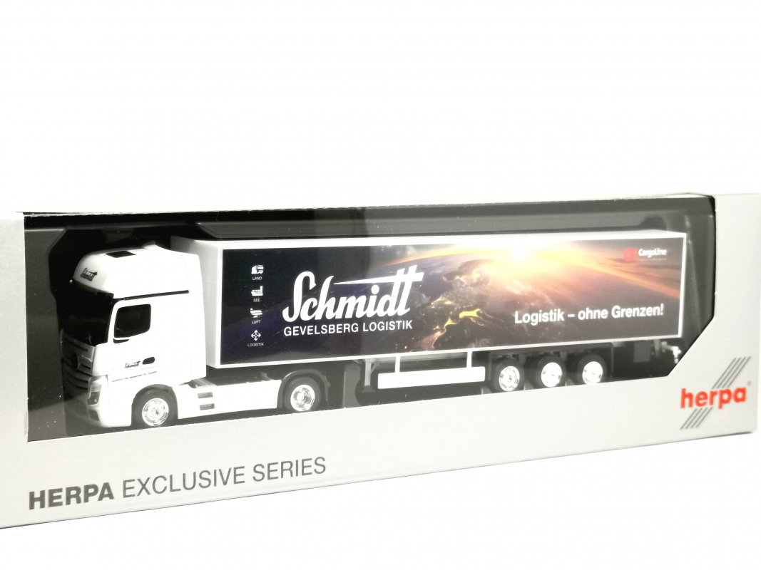 959704 Mercedes-Benz Koffer-Sattelzug "Schmidt Gavelsberg" Herpa