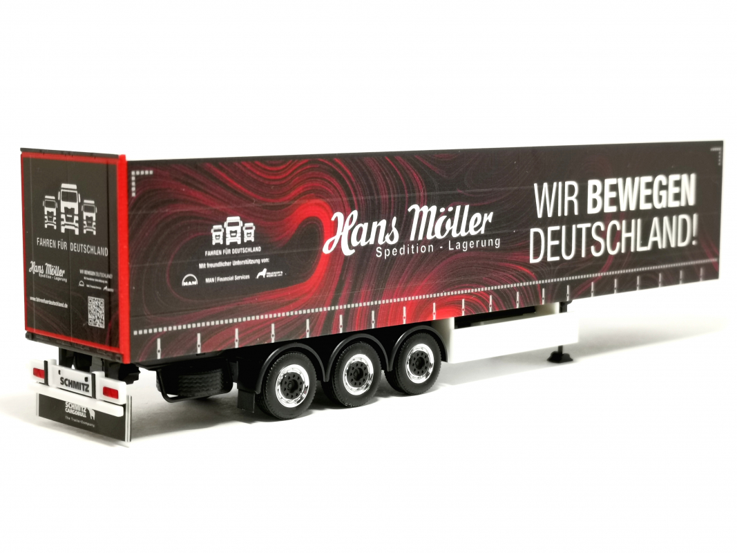 Gardinenplanen-Auflieger "Hans Möller / Wir bewegen Deutschland" Herpa