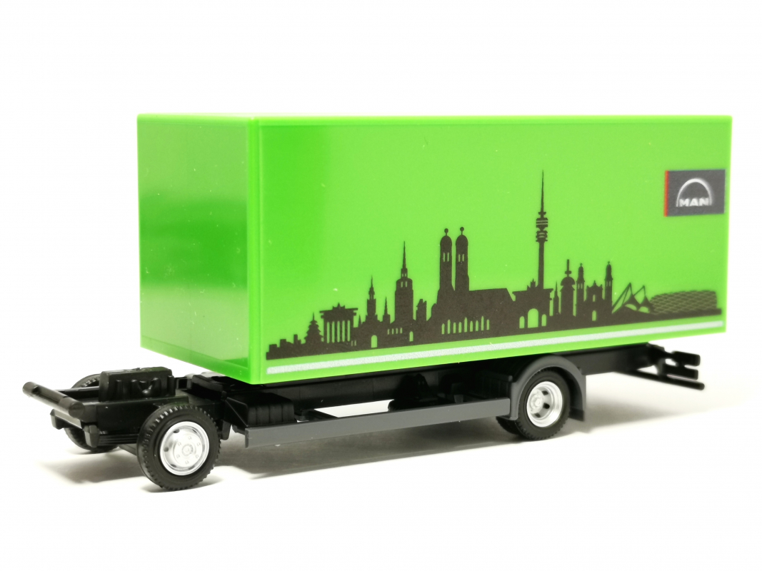 TGL Fahrgestell + Koffer "MAN", grün Herpa