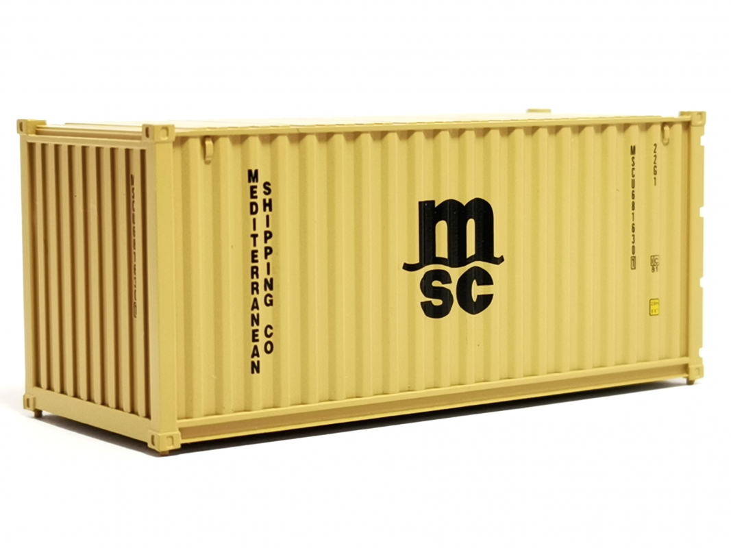 Preview: 20ft. Container, dunkelgelb "MSC" FALLER (nicht kompatibel mit Herpa)