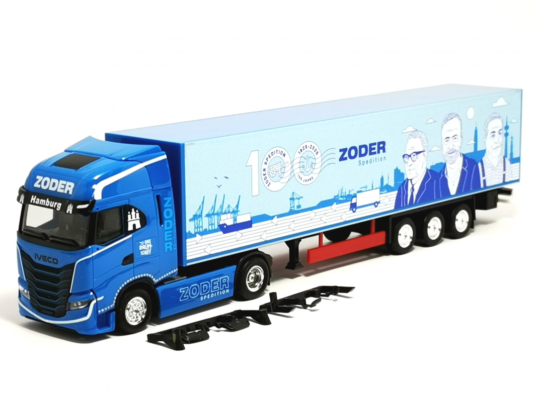 961479 Iveco S-Way Koffer Sattelzug "100 Jahre Zoder Spedition" Herpa