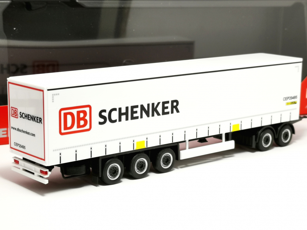 Preview: Gardinenplanen Auflieger 3a CEP20495 "DB Schenker" mit Dolly Herpa