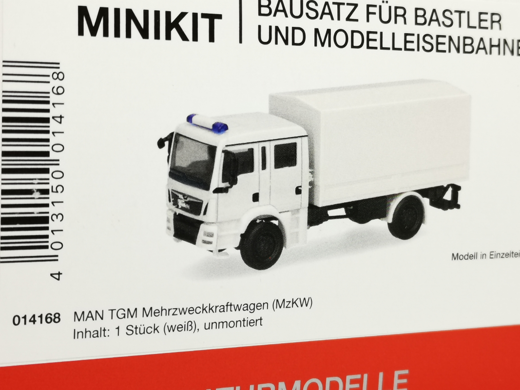 014168 MiniKit: MAN TGM Mehrzweckkraftwagen, weiß (1 Stück) Herpa