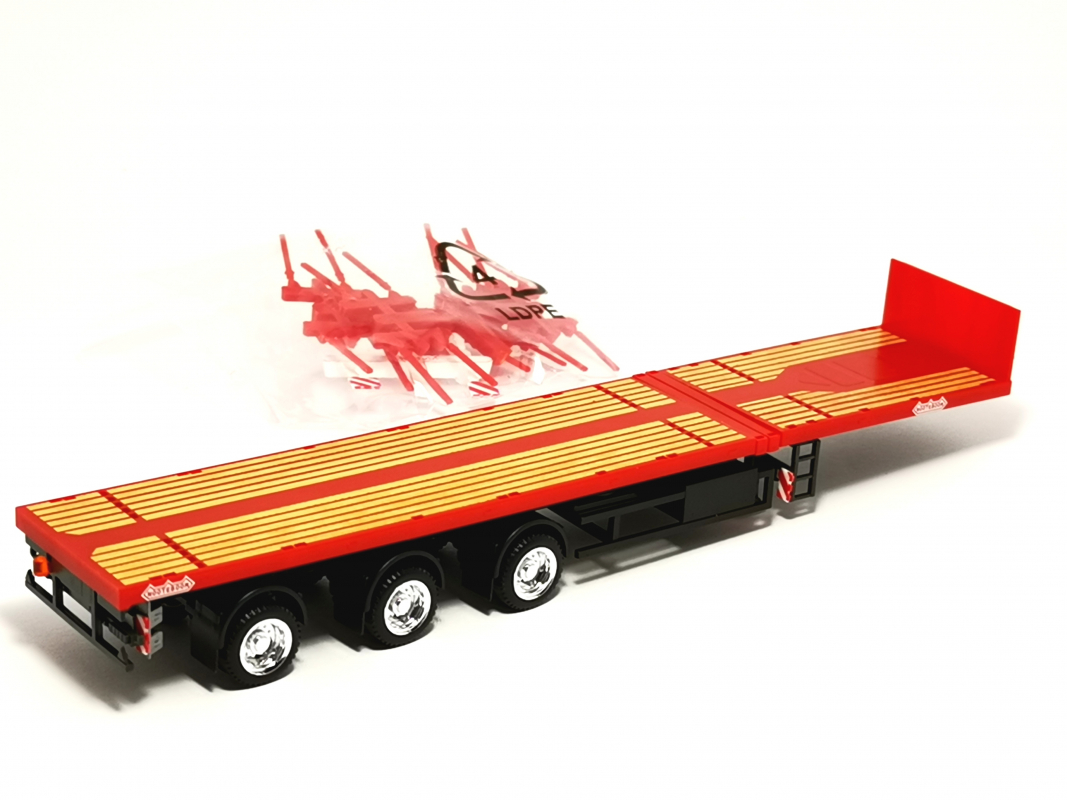 Nooteboom Teletrailer 3achs, rot/chrom Herpa 508