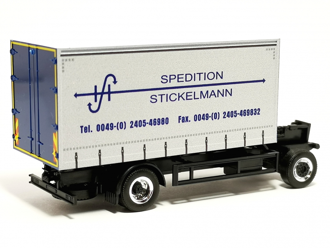 2a MAN Motorwagen mit Gardinenplane "Spedition Stickelmann" Herpa 659