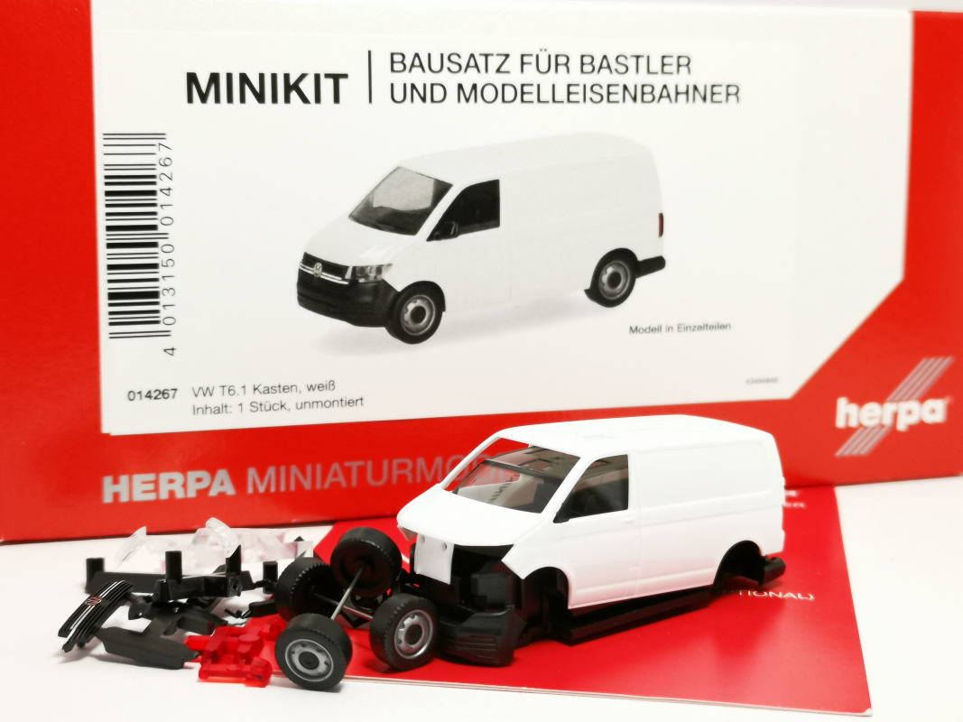 014267 Volkswagen (VW) T6.1 Kasten, weiß (1 Stück) Herpa