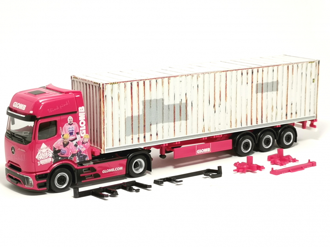 961226 Mercedes-Benz Actros L ProCabin Gigaspace Container-Sattelzug "Glomb" Herpa