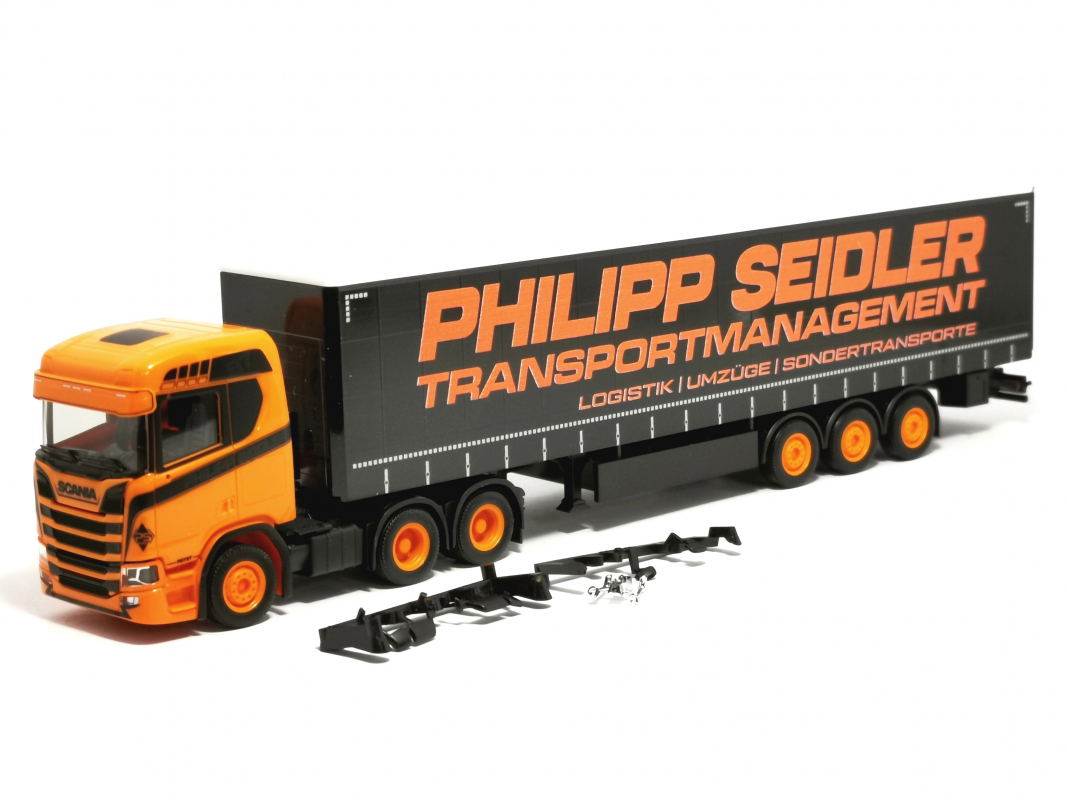 320139 Scania CR 20 ND Gardinenplanen-Sattelzug "Philipp Seidler" Herpa