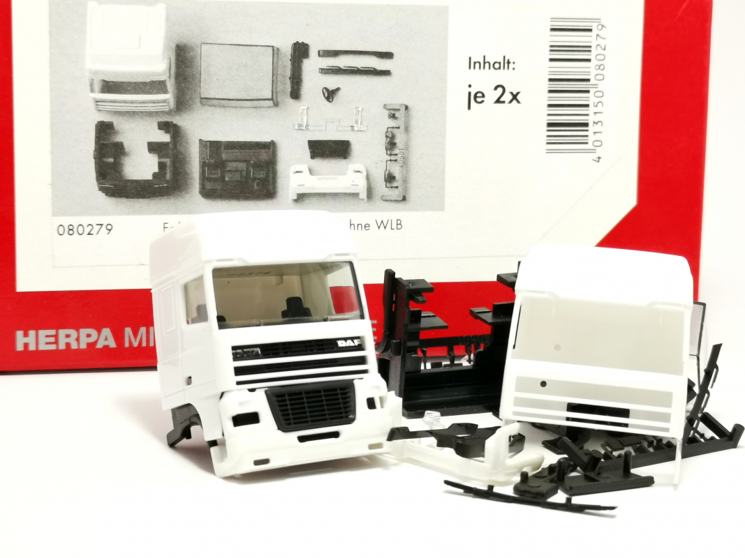 080279 DAF XF SSC Fahrerhaus ohne WLB Inhalt: 2 Stück Herpa