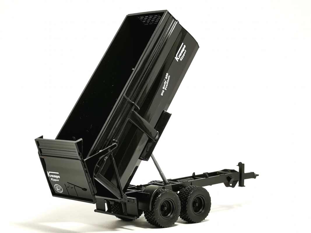 Preview: 077095 Krampe Kippmuldenanhänger BigBody 650 2achs, schwarz Herpa