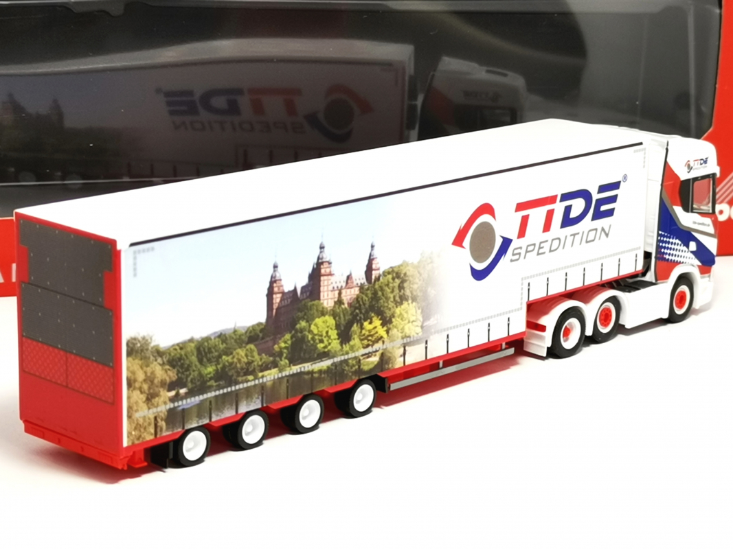 Preview: 319645 Scania CS 20 HD (6x2) Volumen-Sattelzug "TiDe Spedition" Herpa