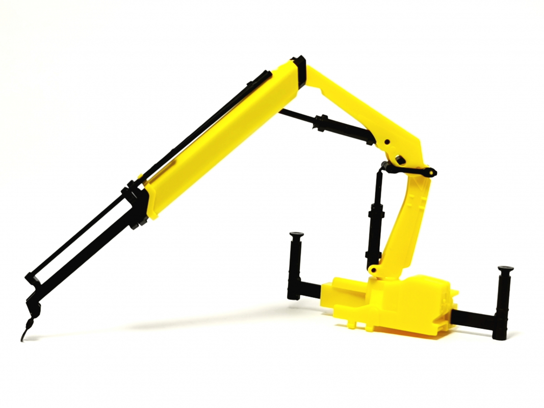 Hiab Ladekran mit Haken, gelb Herpa - unmontiert - 16 Teile C450