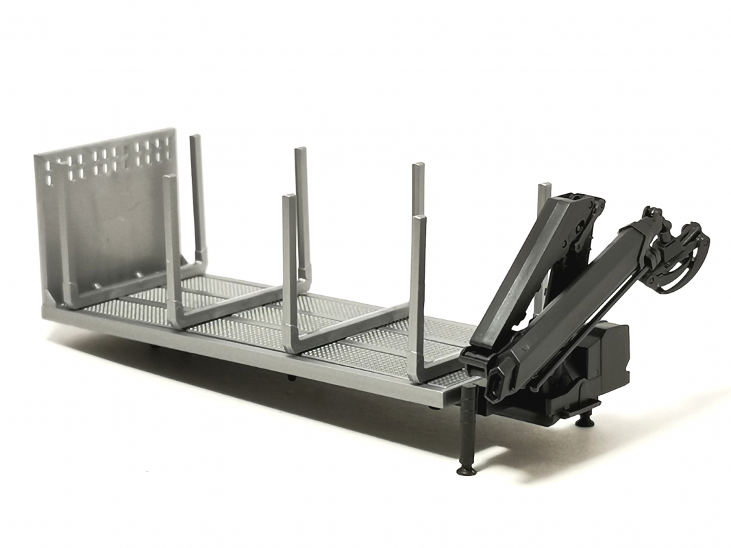 Holz Aufbau + Ladekran silber/schwarz Herpa