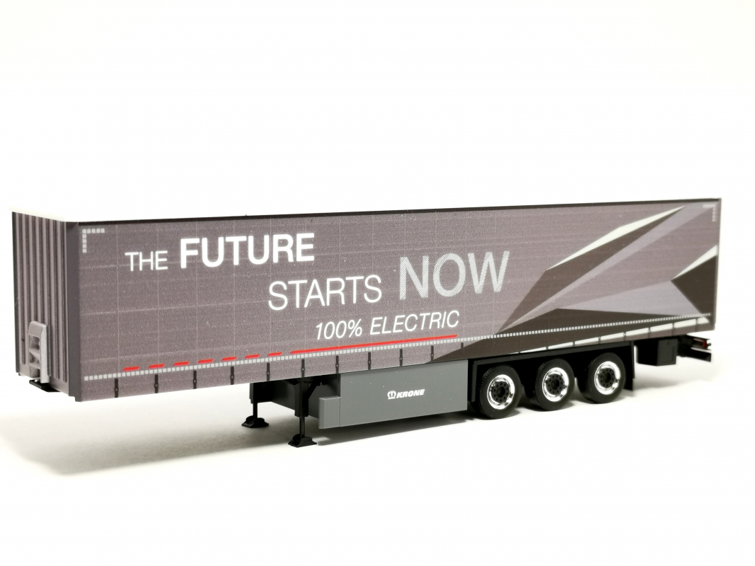 Gardinenplanen Auflieger "100% electric" Herpa