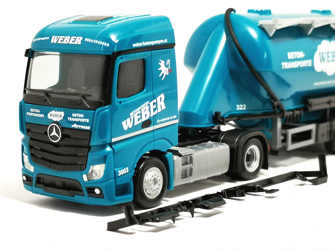 320351 Mercedes-Benz Actros '18 Streamspace Eutersilo-Sattelzug "Weber Betonpumpen" Herpa