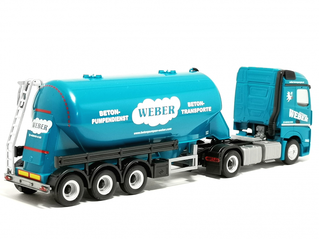 320351 Mercedes-Benz Actros '18 Streamspace Eutersilo-Sattelzug "Weber Betonpumpen" Herpa