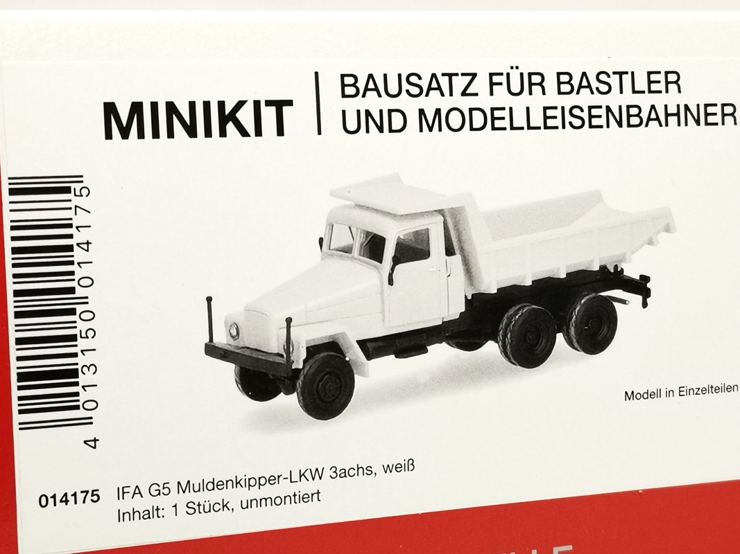 014175 Herpa MiniKit: IFA G5 Muldenkipper-LKW 3achs, weiß Herpa