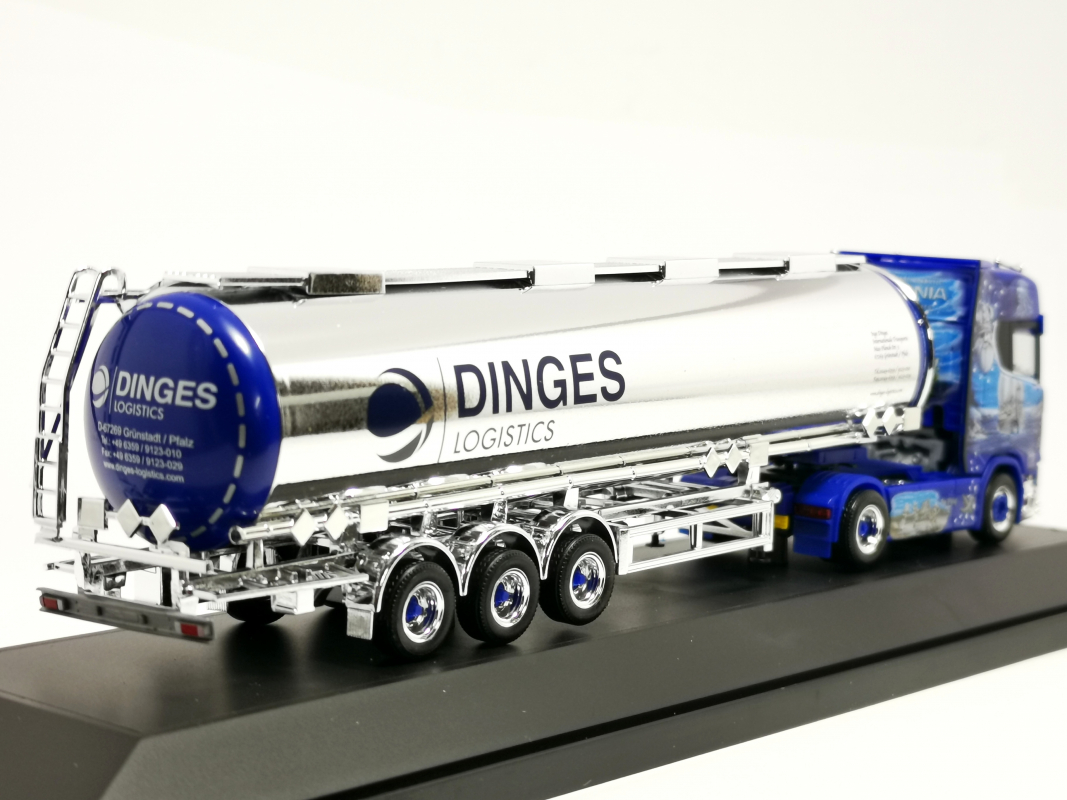 Preview: 122344 Scania CS 20 HD Jumbochromtank-Sattelzug "Ingo Dinges/Wickie" Herpa